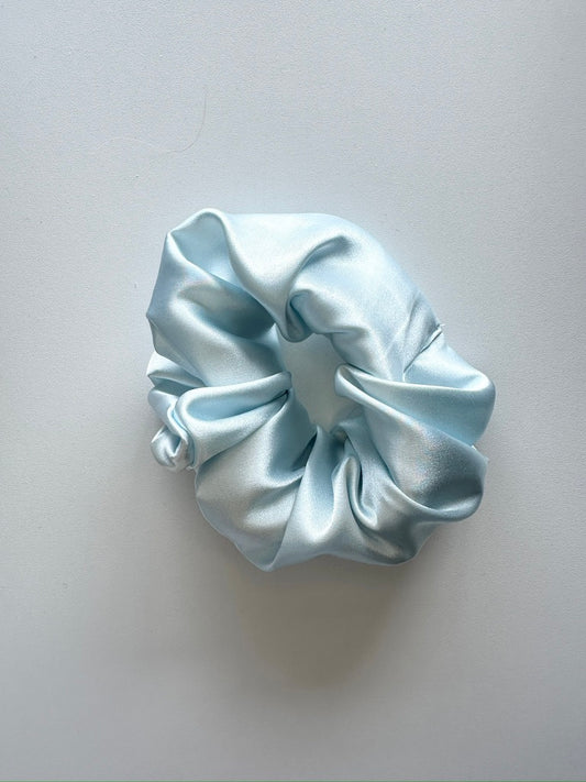 Sky Blue Satin Scrunchie