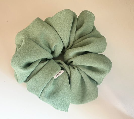 Seafoam Crepe Satin Scrunchie