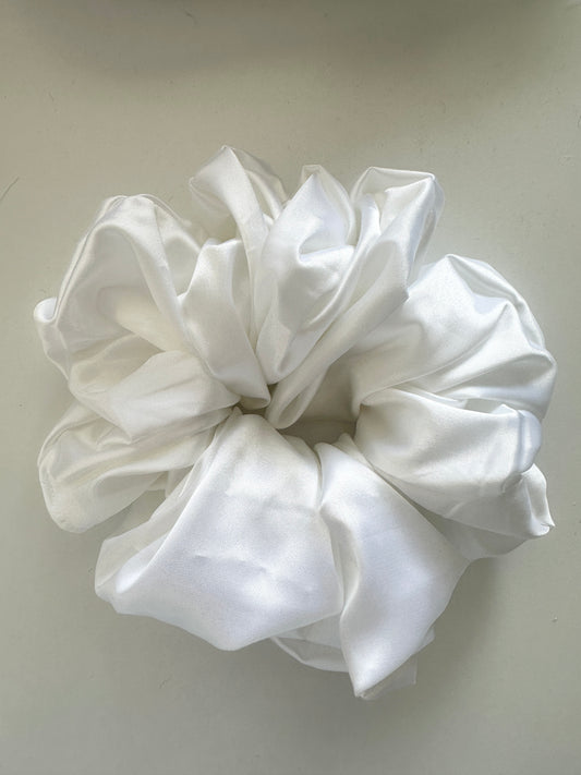 White Satin Scrunchie